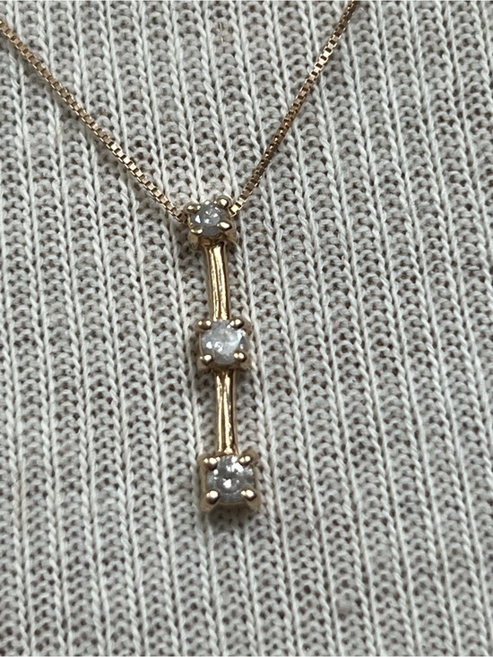 Jewelry - 14K Gold Bar diamond past present future necklace